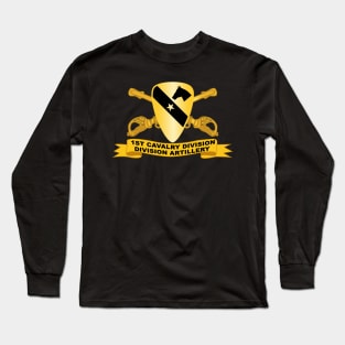 1st Cavalry Division - Division Artillery - w Cav Br - Ribbon Long Sleeve T-Shirt